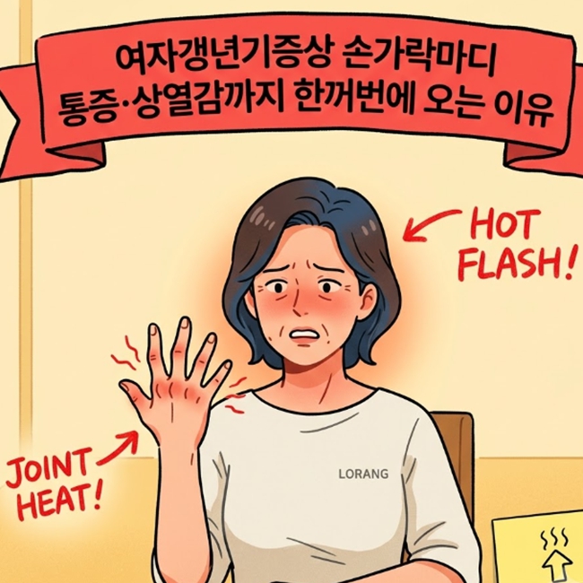 여자갱년기증상 손가락마디 통증·상열감까지 한꺼번에 몰리기도해요